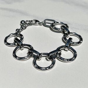 New! “Francesca” Silver Statement Circle Bracelet